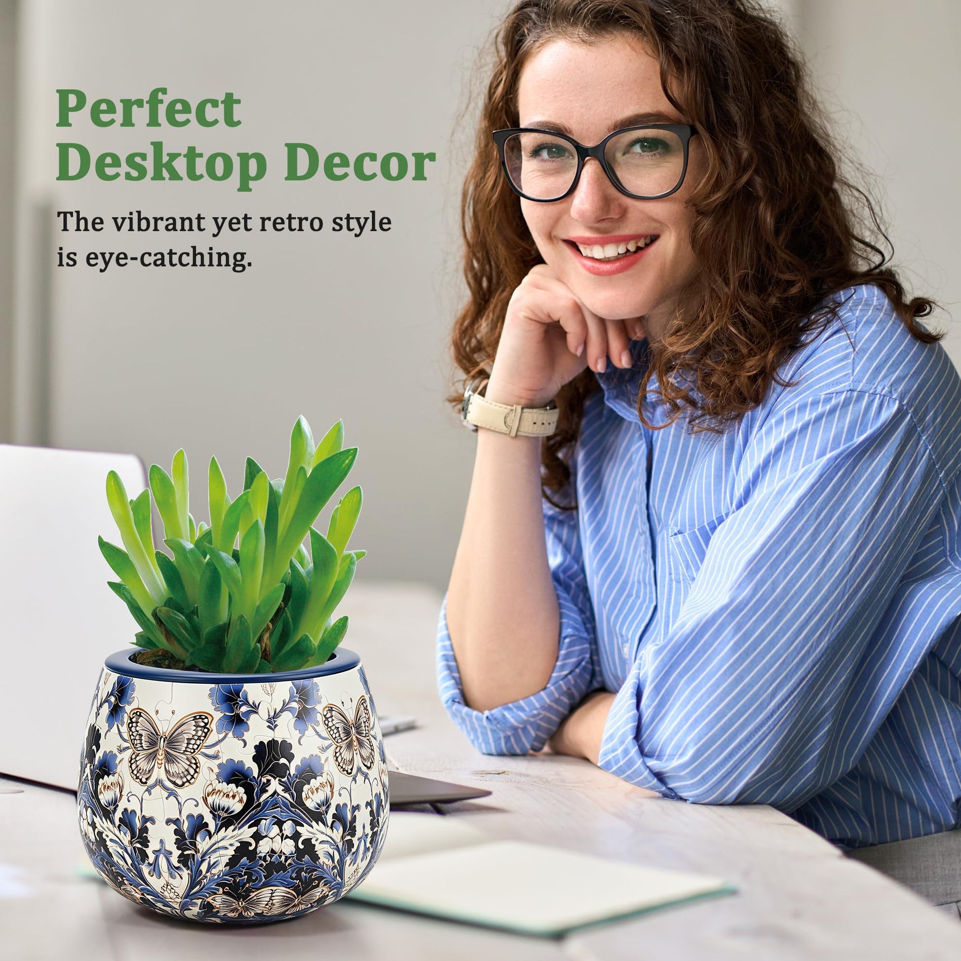 3D Puzzle Planter - No Glue Required UV Printing Unique 3D Puzzle Vase