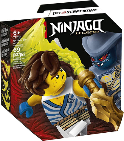 LEGO NINJAGO Epic Battle Set - Jay vs. Serpentine 71732 Building Kit; Ninja Playset Featuring Spinning Battle Toy, New 2021 (69 Pieces)