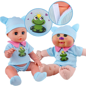 6pcs for 9-10-11 Inch Baby Doll Clothes Outfits Reborn Newborn Costumes with Bear Doll Birthday Xmas Present