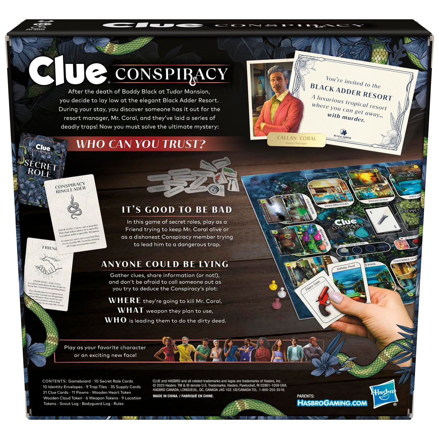 Hasbro Gaming Clue Conspiracy Board Game for Adults and Teens, Secret Role Strategy Games, Ages 14+, 4-10 Players, 45 Minutes, Mystery & Party Games