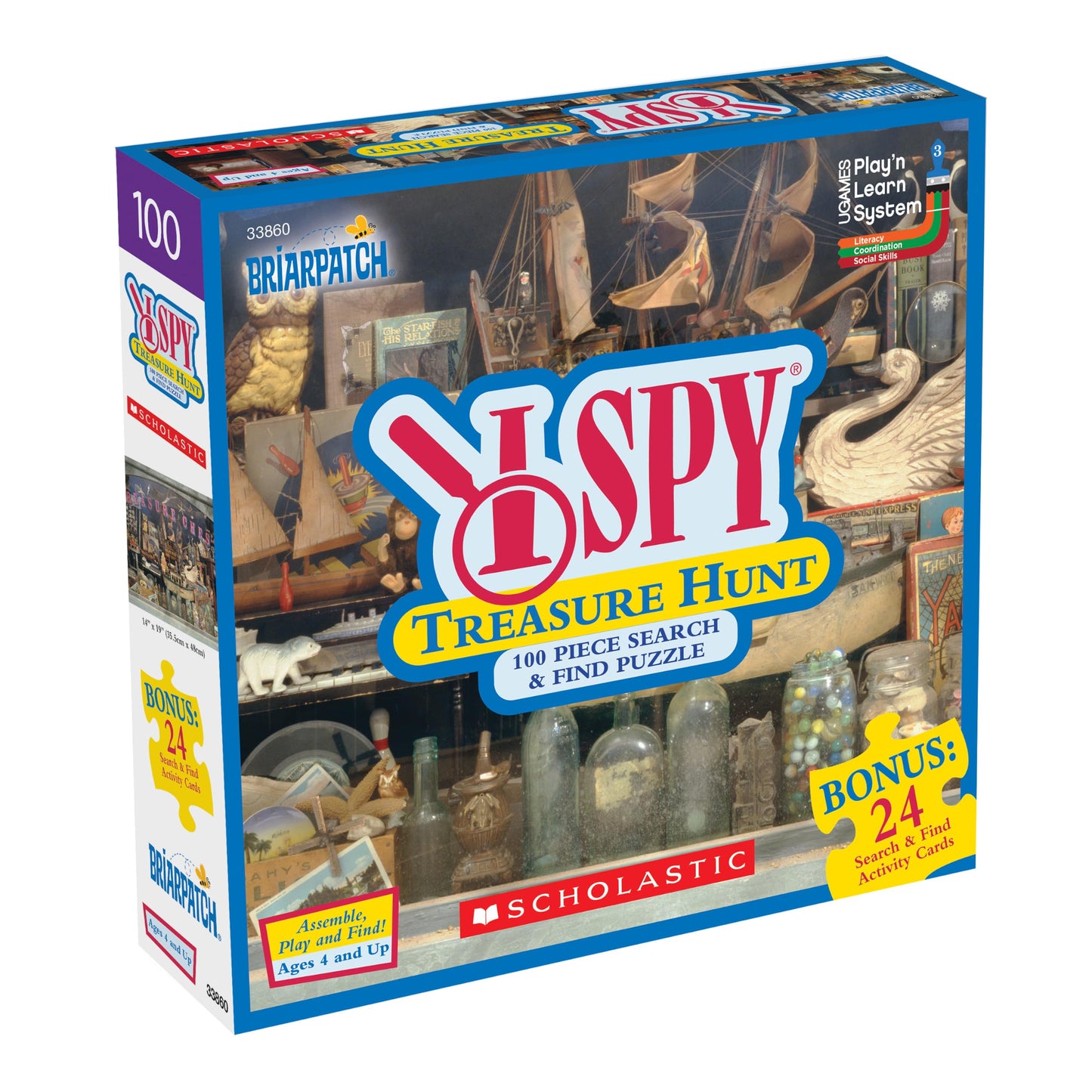 I SPY Treasure Hunt 100-Piece Puzzle with 24 Activity Cards, Ages 5+