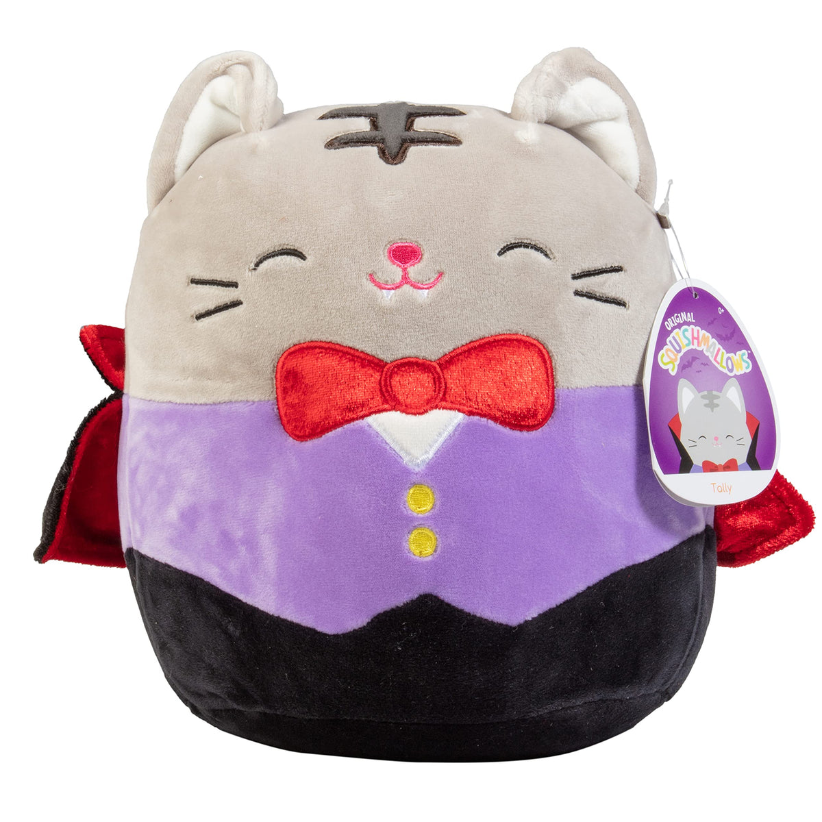 Squishmallows 8" Tally the Cat Vampire - Official Kellytoy Halloween Plush - Cute and Soft Stuffed Animal Toy - Great Gift for Kids - Ages 2+