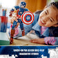 LEGO Marvel Captain America Construction Figure 76258 Buildable Marvel Action Figure, Posable Marvel Collectible with Attachable Shield for Play and