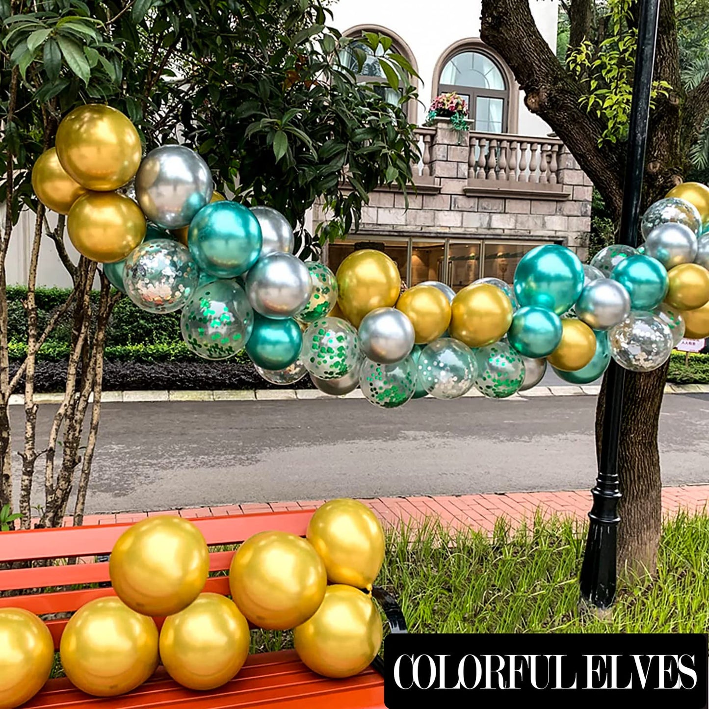 COLORFUL ELVES 12 Inch 100 Pcs Latex Metallic Chrome Balloons Helium Shiny Thicken Balloons Party Decoration (Gold)
