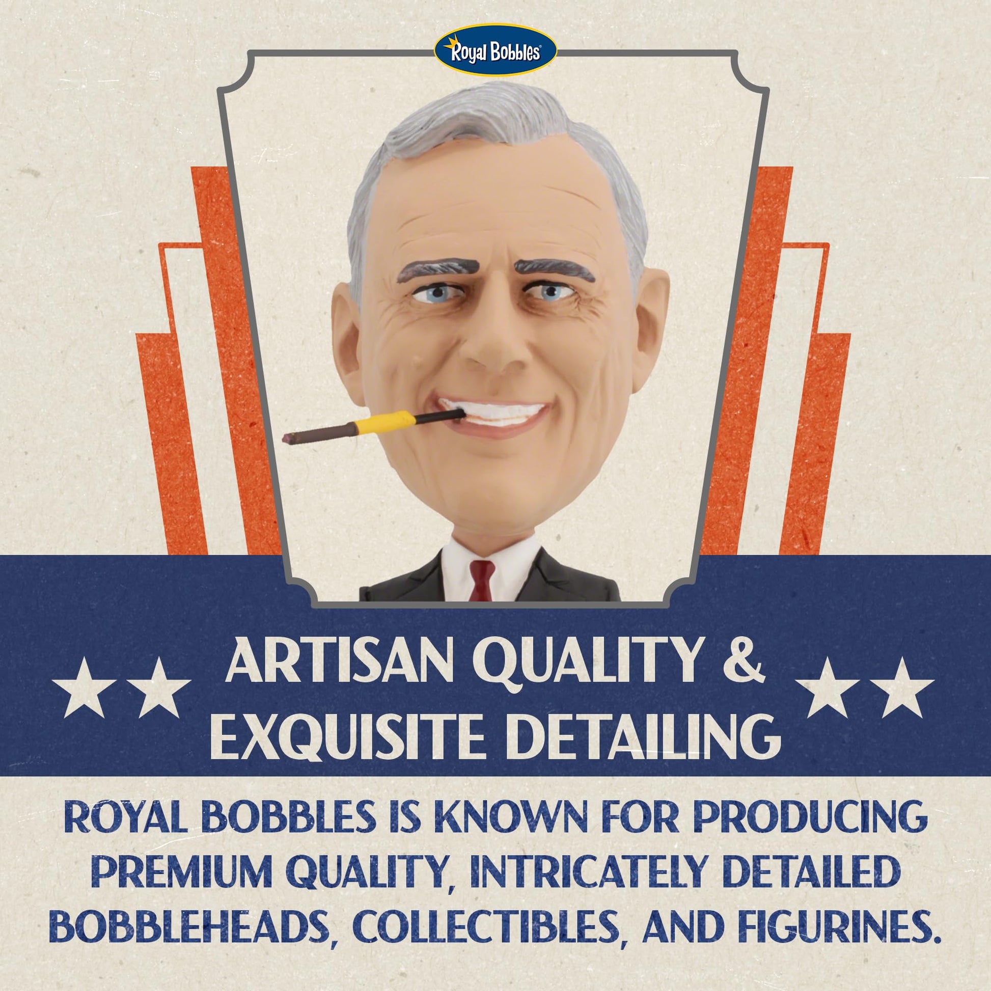 Royal Bobbles Franklin D. Roosevelt, 32nd President of the United States - American History Anniversary Collection - 7 Inches Tall - Collectible