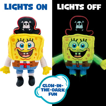 SpongeBob SquarePants Movie: The Search for SquarePants - Bikini Bottom Glow Pals 6" Plush Toy Assortment, Glow-in-the-Dark SpongeBob, Patrick