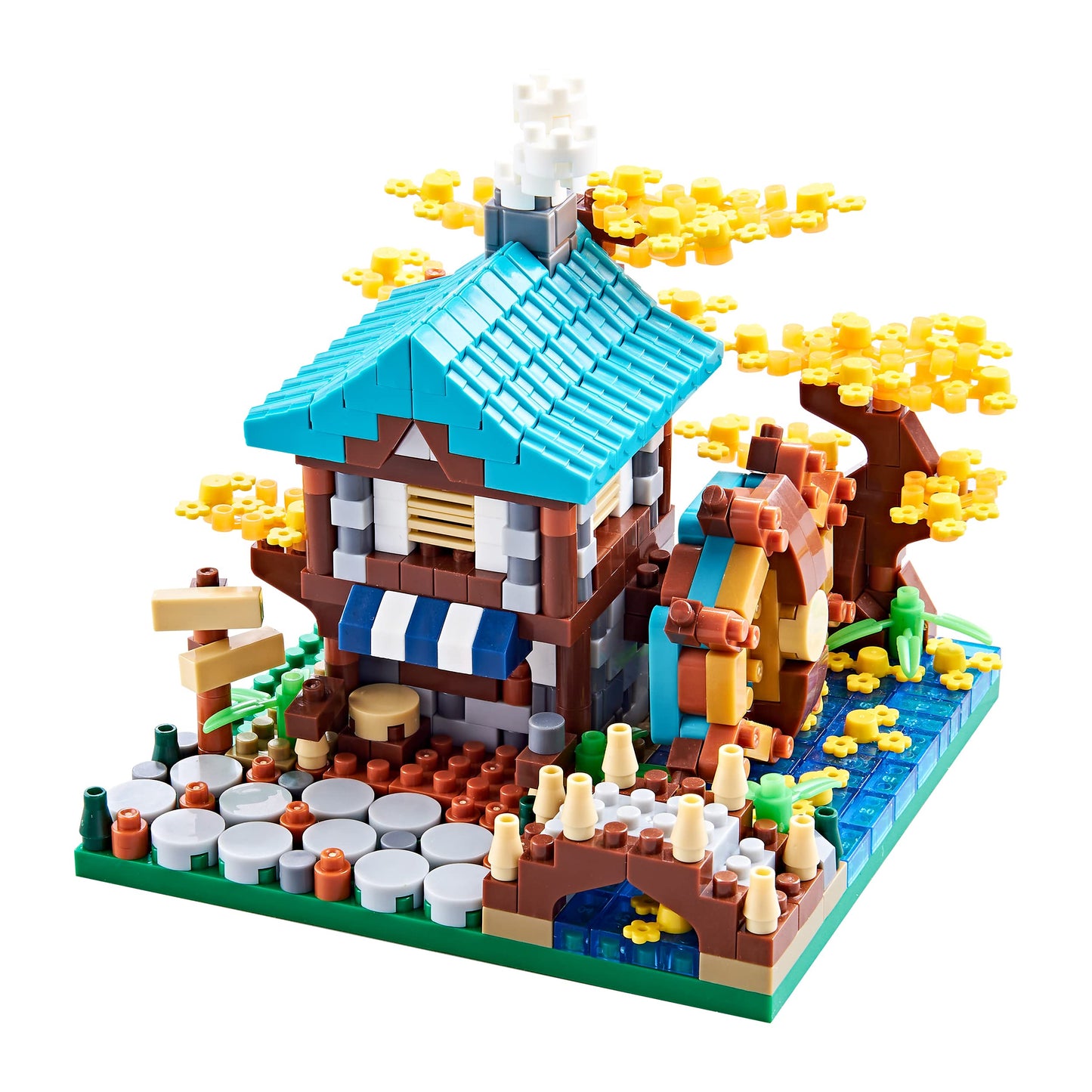 Autumn Architecture Flower Treehouse Micro Blocks Building Sets for Adults Tree and Plants Mini Bricks Modle Kit Creative DIY Gift