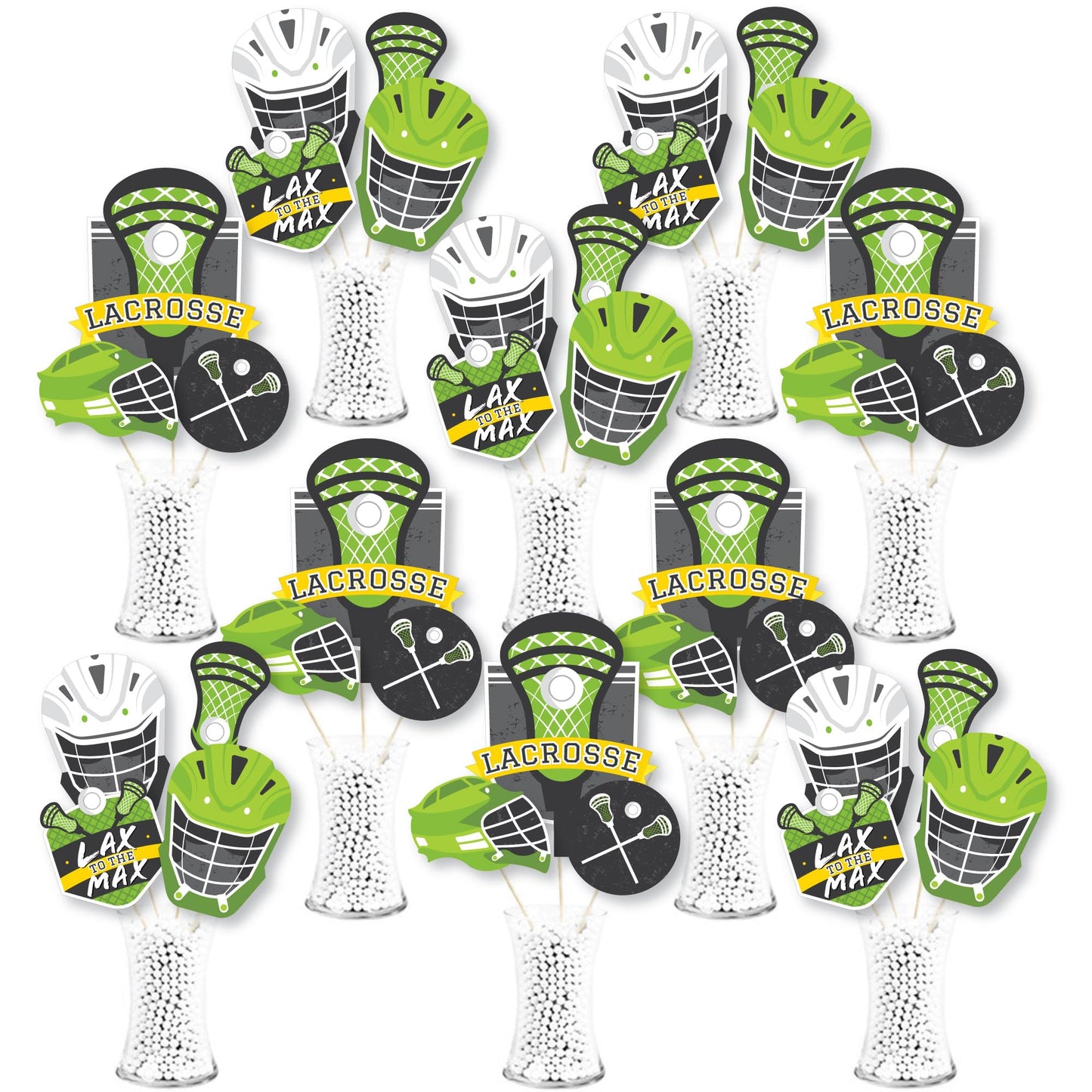 Big Dot of Happiness Lax to the Max - Lacrosse - Party Centerpiece Sticks - Showstopper Table Toppers - 35 Pieces