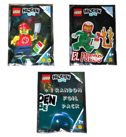 LEGO Hidden Side Minifigure Combo Pack - Possessed Pizza Delivery Man, El Fuego, and Random Pack