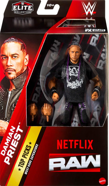 Mattel WWE Elite Collection Top Picks Action Figure & Accessories Set, Damian Priest 6-inch Collectible with Swappable Hands, Ring Gear & 25