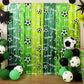 Soccer Party Decorations, 2 Pack Soccer Birthday Party Photo Booth Prop, Green Fringe Curtains Photo Streamers Backdrop for Sport Themed Birthday