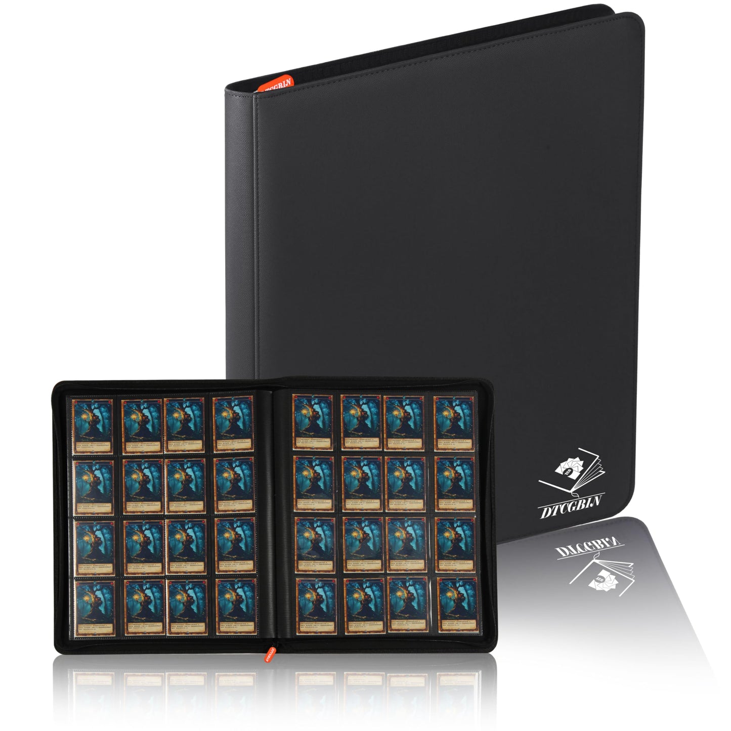 Premium Trading Card Binder for PKM TCG MTG Cards,Holds 1000+ Cards,16 -Pocket Ringless Side Loading Binder with Zipper Trading Card Album Folder for