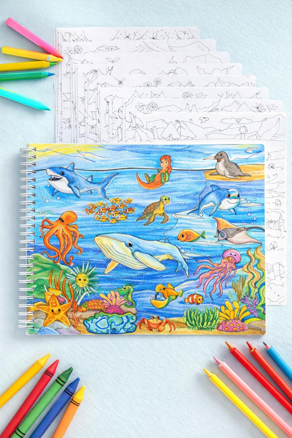 Animal Habitats Sticker and Coloring Book. 9 Habitats with Stickers and Coloring Pages. Engaging, Educational, Interactive, Fun, and Colorful.