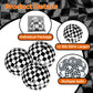 Plucktivize Inflatable Monster Truck Checkered Beach Balls 12 Inches- Black and White Flag Design Bulk Toys for Kids Pool Games, Summer Jam Party