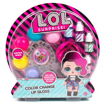 L.O.L. Surprise! Color Change Lip Gloss By Horizon Group USA, Mix & Create 5 Color Changing Multi Flavored ,DIY Lip Gloss Making Kit, Containers