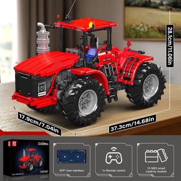 Mould King 17082 Tractor Building Blocks Set, RC High-Tech Tractor Toy, Realistic Engineering Toy with Motorized Functions, Creative Gift Collectors