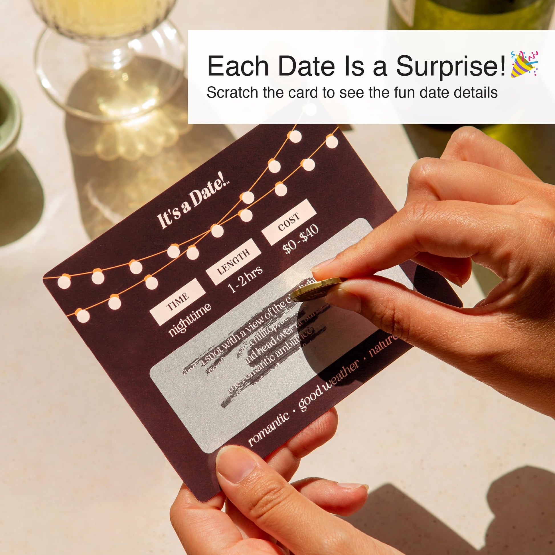 It's a Date!, 40 Fun and Romantic Scratch Off Date Night Ideas for Him, Her, Girlfriend, Boyfriend, Wife, Husband & Couples, Valentine's Gift for Men