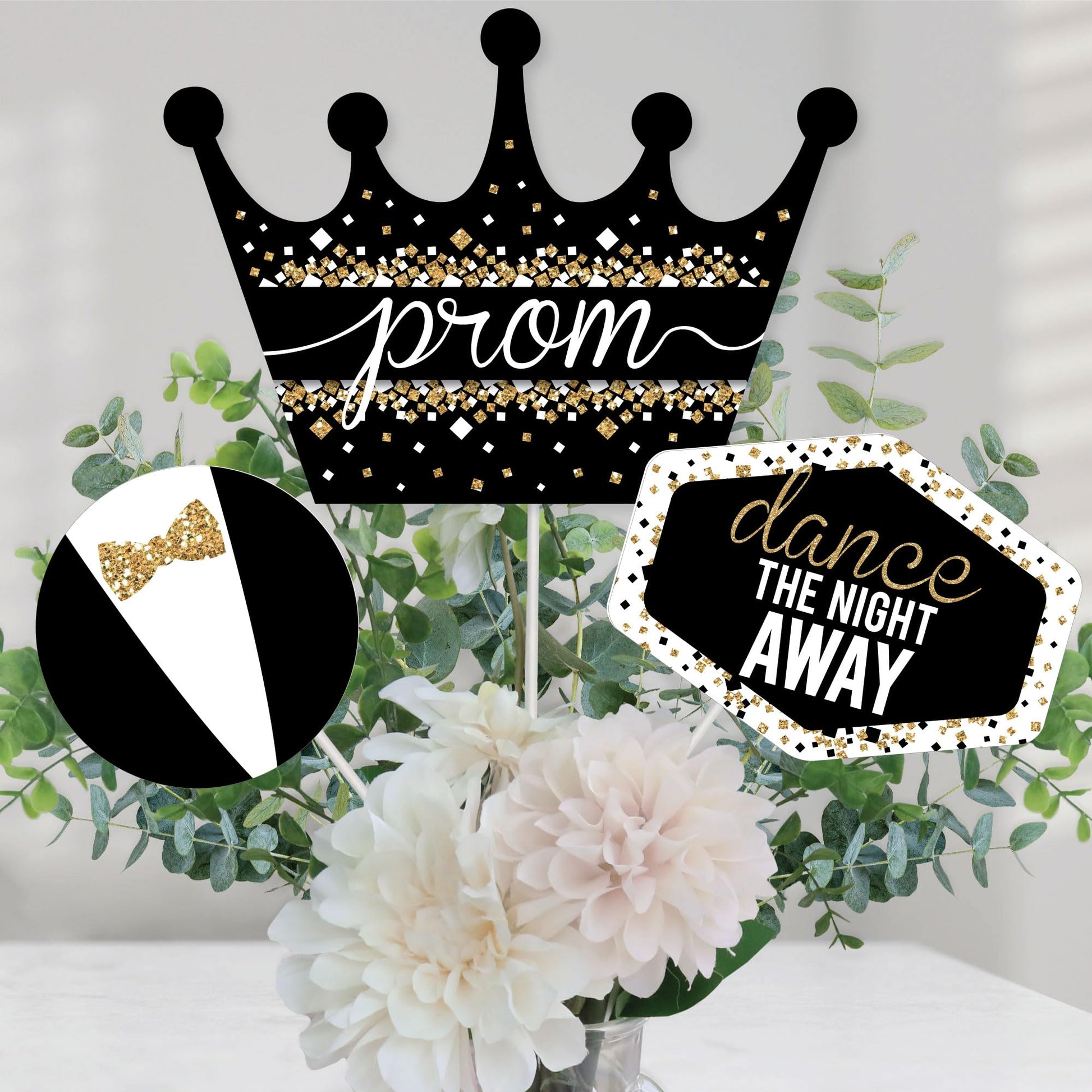Big Dot of Happiness Prom - Night Party Centerpiece Sticks - Table Toppers - Set of 15