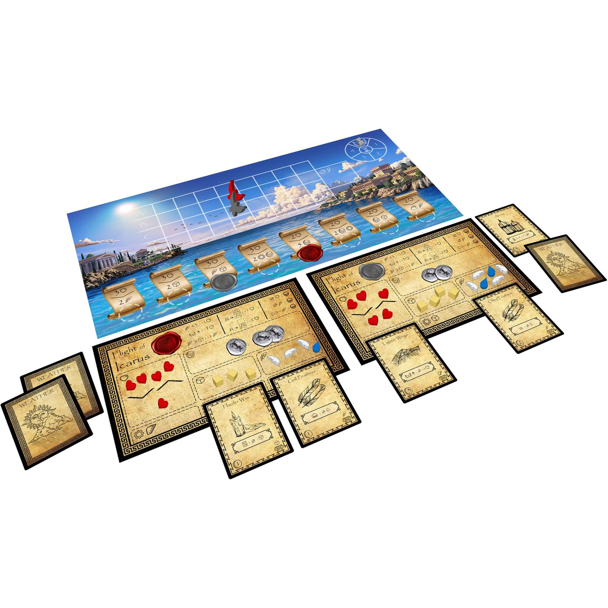 Cobblestone Games: Flight of Icarus - Strategy Board Game, Resource Management & Take That, Live Out The Icarus Myth, Ages 14+, 2-4 Players, 60 Min