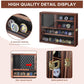 MOCAS Challenge Coin Display Case, Lockable Military Coin Holder Cabinet with Removable Star Board & HD Tempered Glass Door, Solid Wood Wall Mount