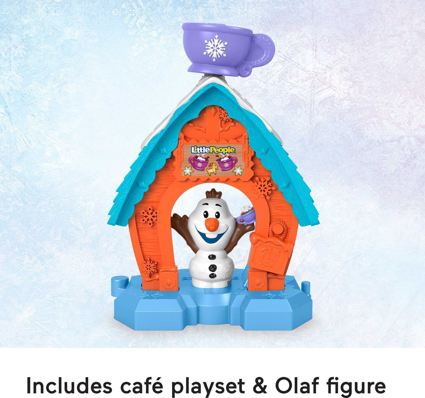 Fisher-Price Little People Toddler Toy Disney Frozen Olaf’s Cocoa Café Playset with Figure for Preschool Pretend Play Kids Ages 18+ Months