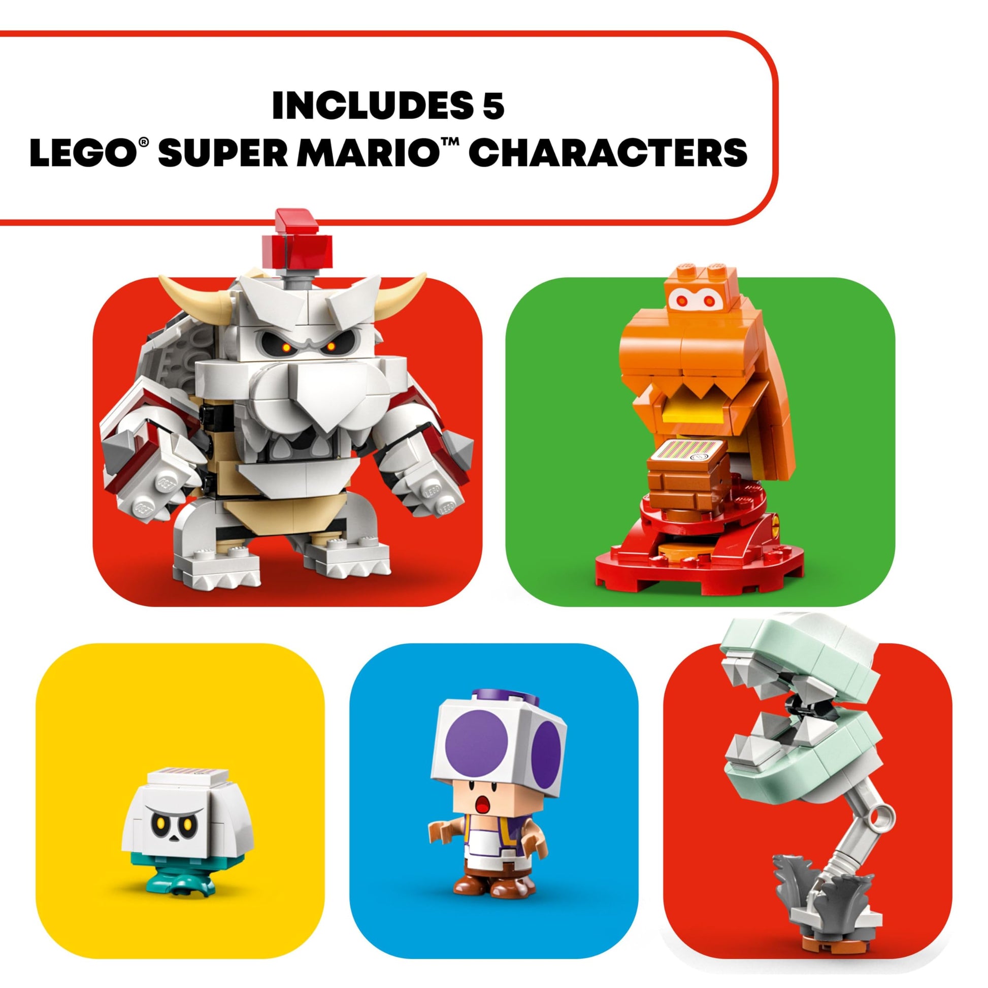 LEGO Super Mario Dry Bowser Castle Battle Expansion Set, Buildable Game with 5 Super Mario Figures, Collectible Playset to Combine with a Starter