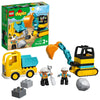 LEGO DUPLO Town Truck & Tracked Excavator Construction Vehicle 10931 Toy for Toddlers 2-4 Years Old Girls & Boys, Fine Motor Skills Development and