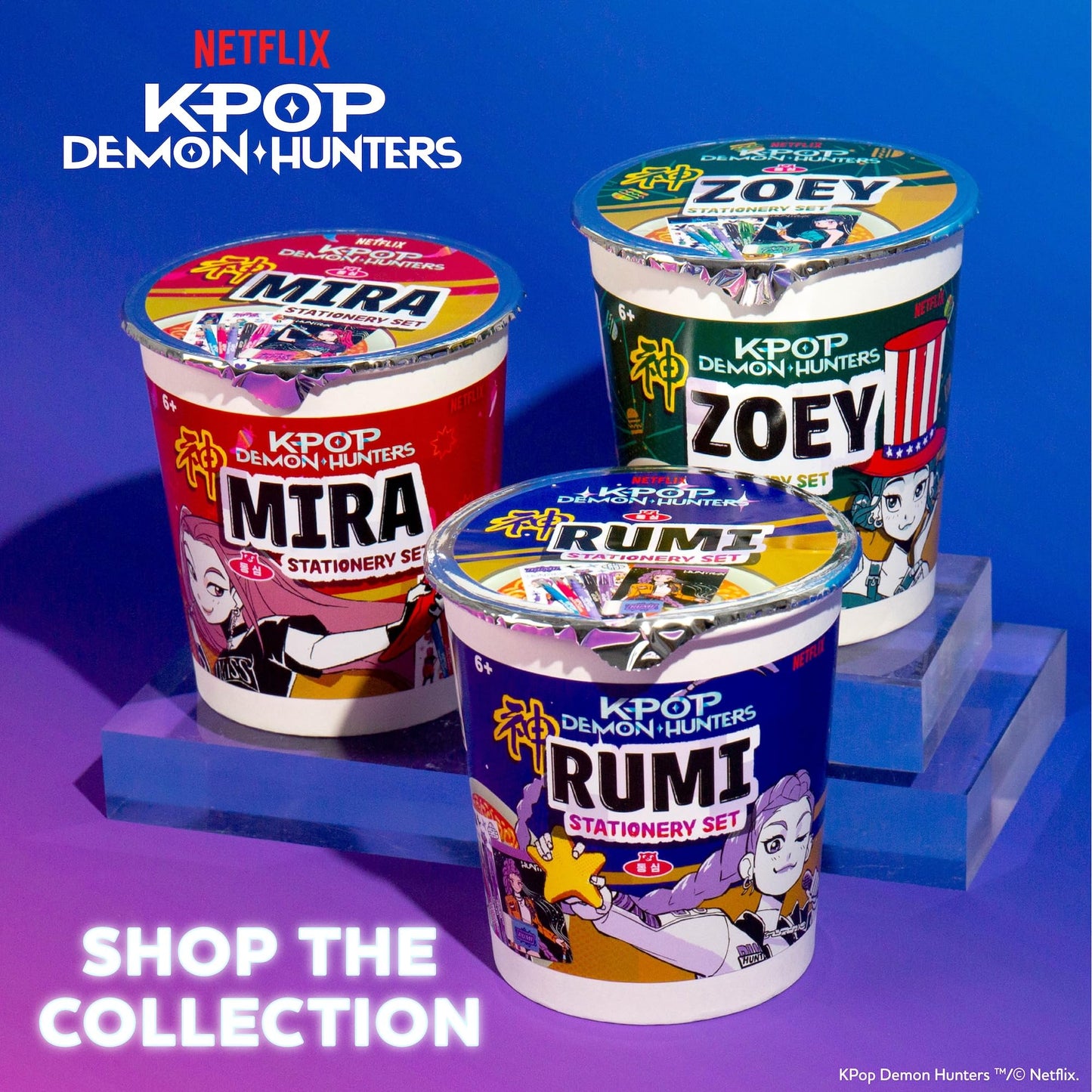 Kpop Demon Hunters™ Rumi Stationery Set with Mini Notebook, Gel Pens, Markers, Eraser, Bonus Kpop Stickers & Cute Storage, Official K Pop Demon