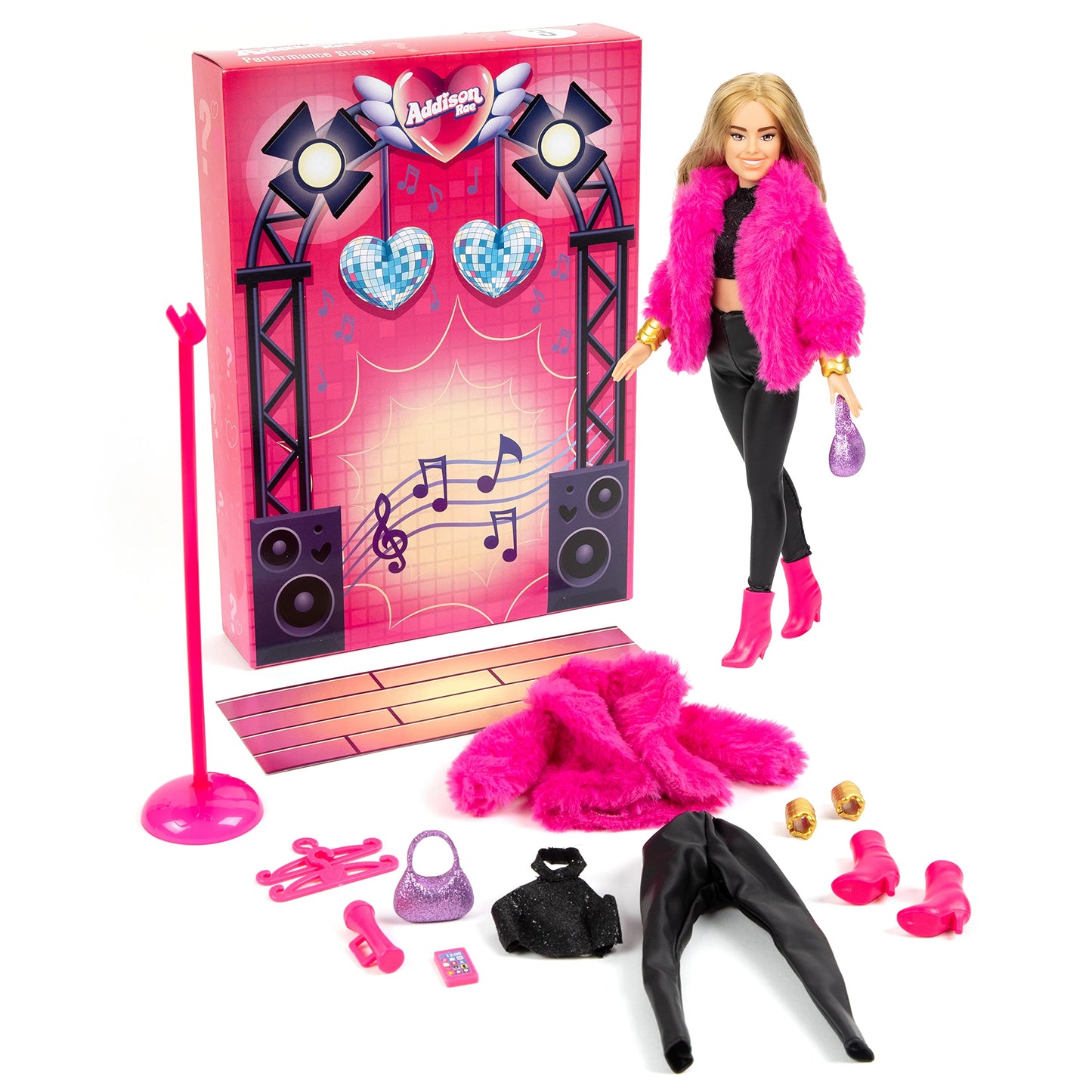 Addison Rae Ultimate Mystery Surprise Doll Set; 60+ Surprises; Exclusive Doll and Fashions; Mystery Boxes Include Stage, Studio, Wardrobe Playsets