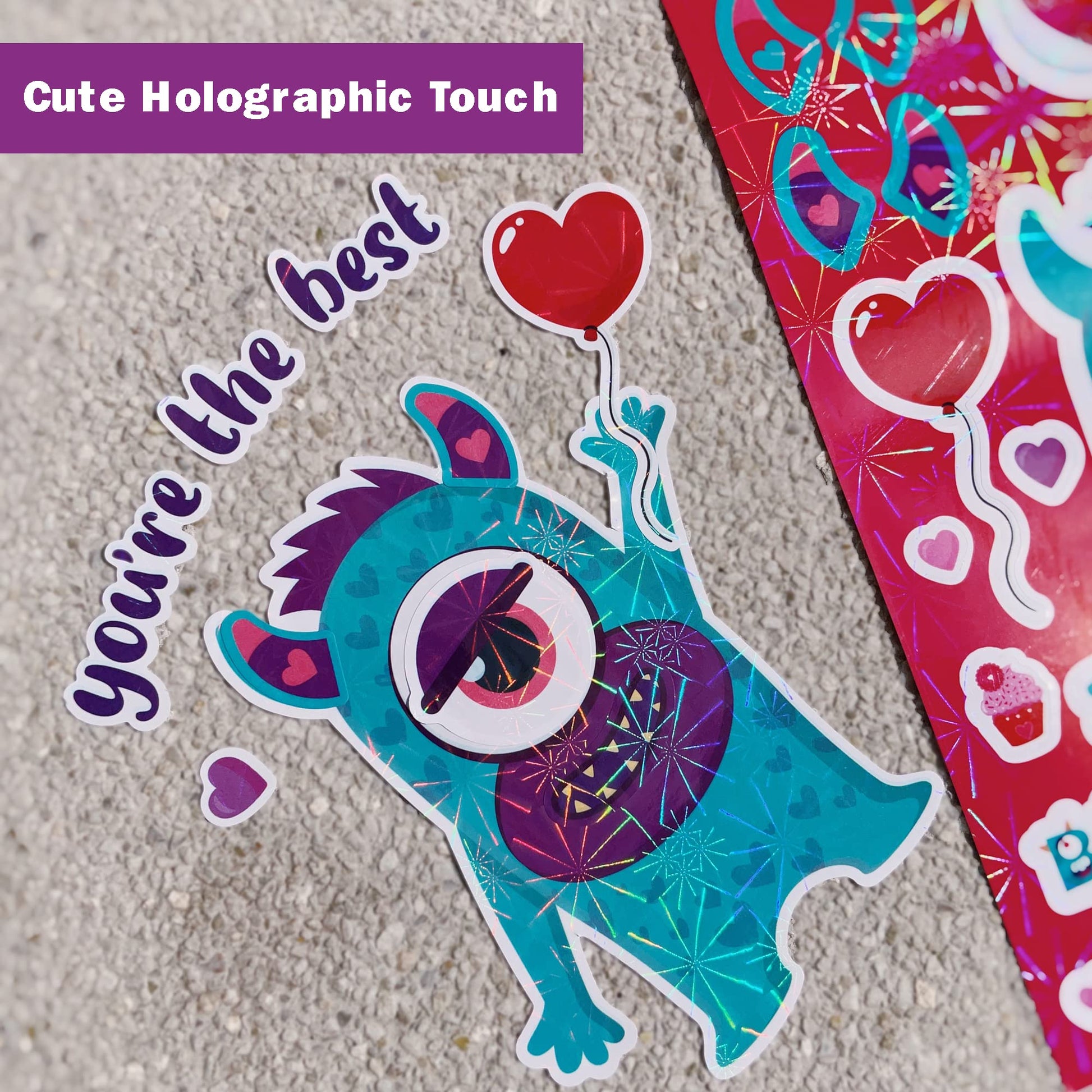 Monster Valentines Day Crafts for Kids,36 pcs Valentine Stickers Sheets DIY Art Cards Gift for School Activities or Valentine's Party Supplies Goodies
