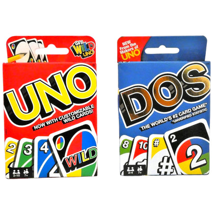 Mattel Uno Card Game Bundled with Dos Card Game, Multicolor