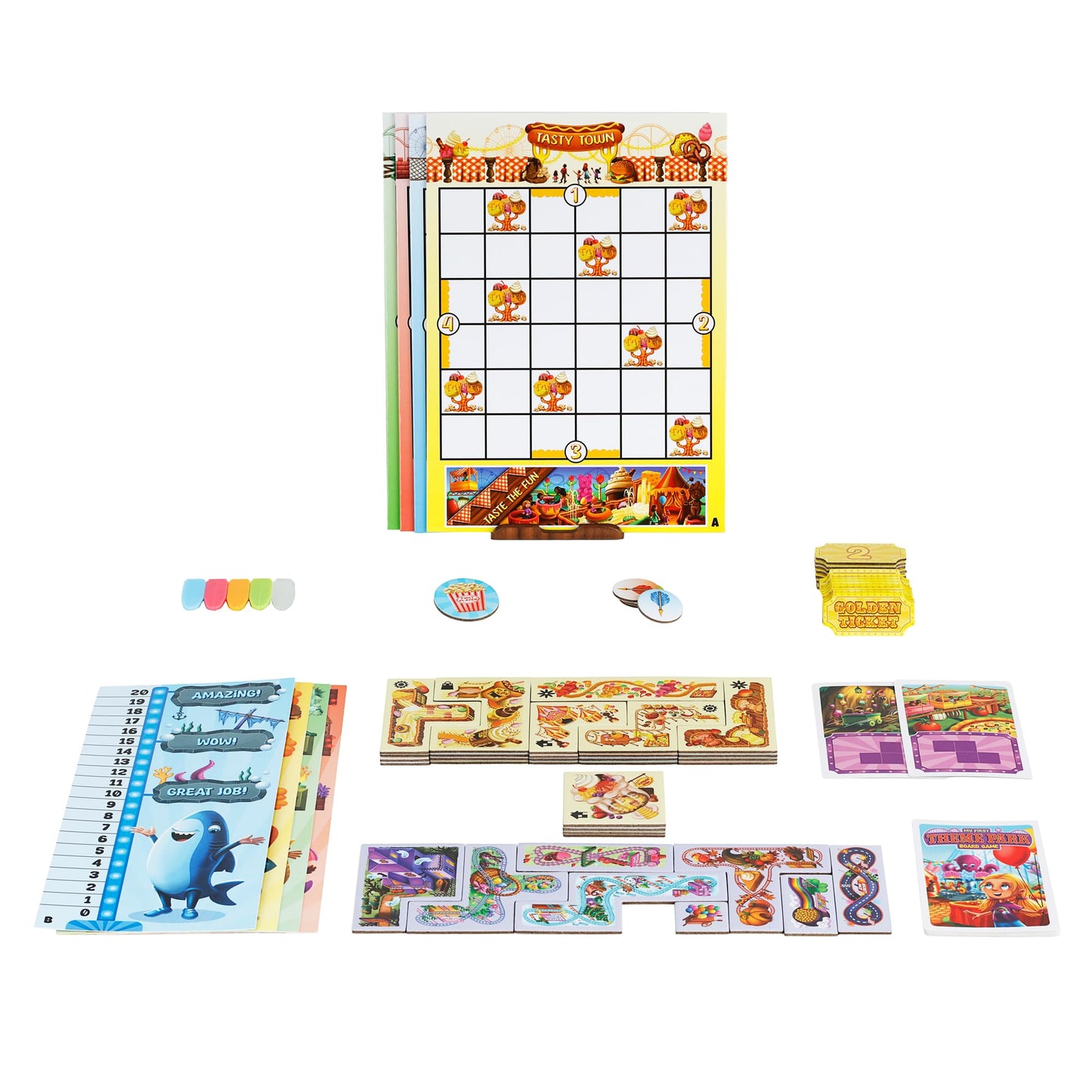My First Theme Park Board Game for Kids Ages 5+- Build an Amusement Park with Cute Rides & Games - Fun Family Tile-Placement Strategy Game - Easy