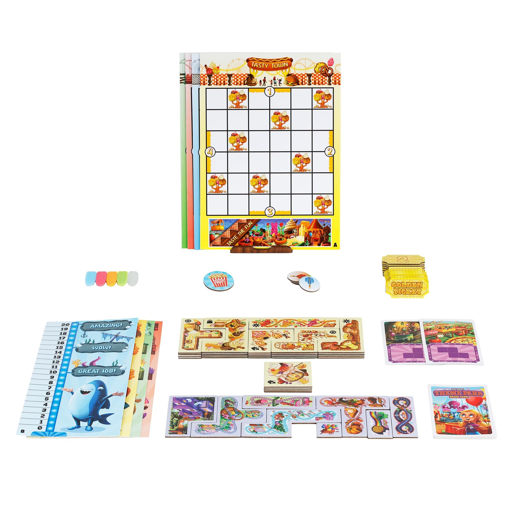 My First Theme Park Board Game for Kids Ages 5+- Build an Amusement Park with Cute Rides & Games - Fun Family Tile-Placement Strategy Game - Easy