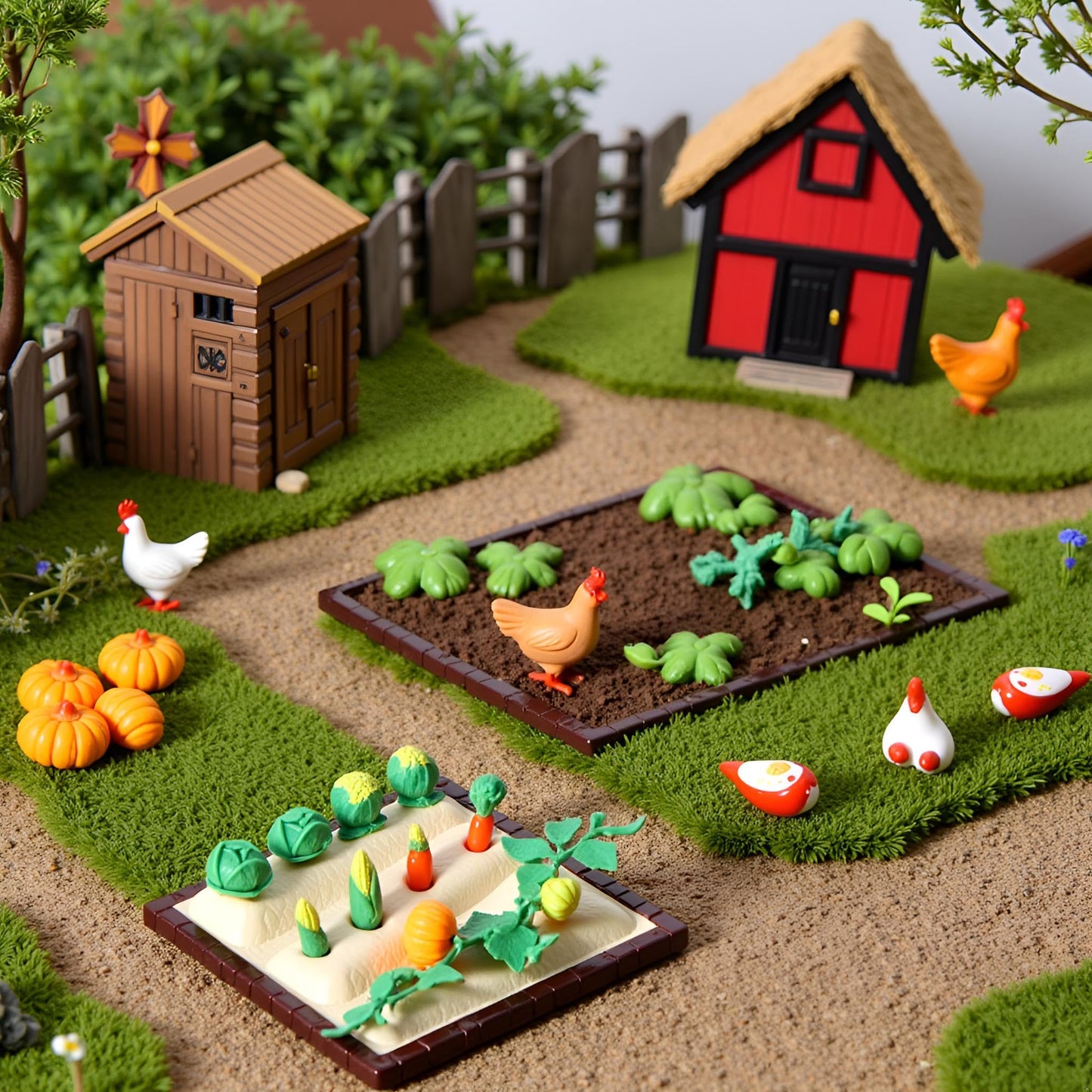 Miniature Dollhouse Agricultural Tools Decoration Toy Gift Tool /6 1/12 Doll Garden, Vegetable Plot, DIY Doll House Kit