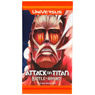UniVersus Attack on Titan: Battle for Humanity - Booster Pack- 11 Additional Game Card Pack, Randomly Assorted, Deck-Building Collectible Card Game