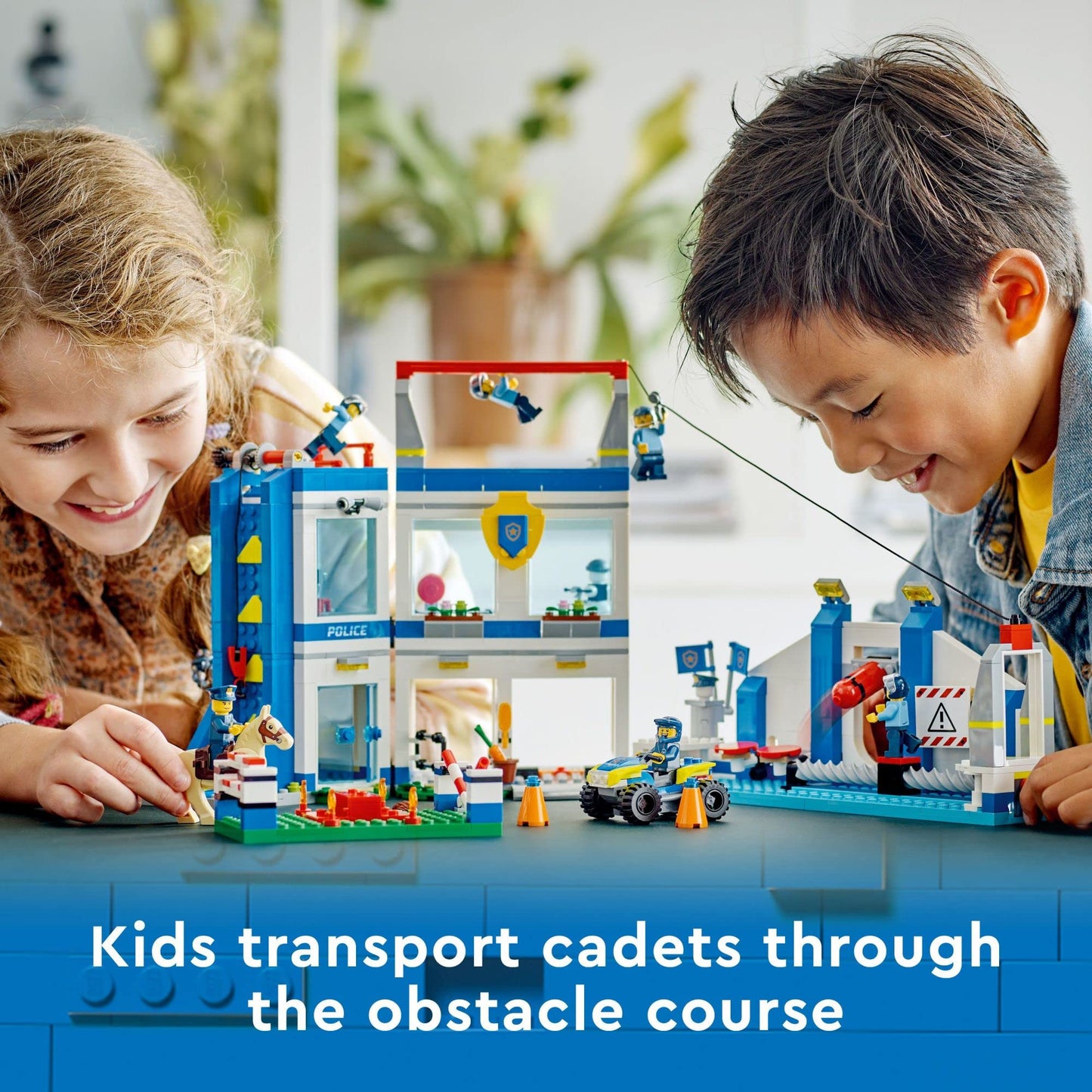 LEGO City Police Training Academy 60372, Station Playset with Obstacle Course, Horse Figure, Quad Bike Toy and 6 Officer Minifigures, for Kids Ages 6