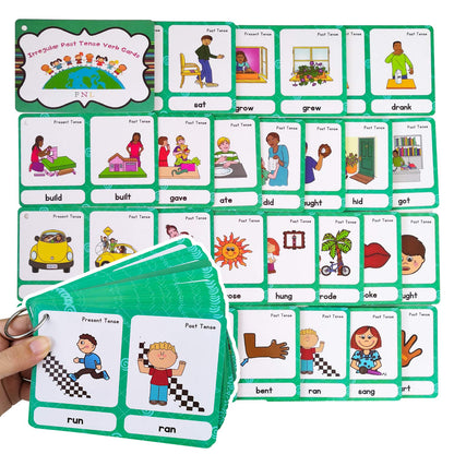 Richardy 46 Groups Irregular Past Tense Verbs Cards English Grammar Educational Flashcards Building Vocabulary Homeschool Supplies