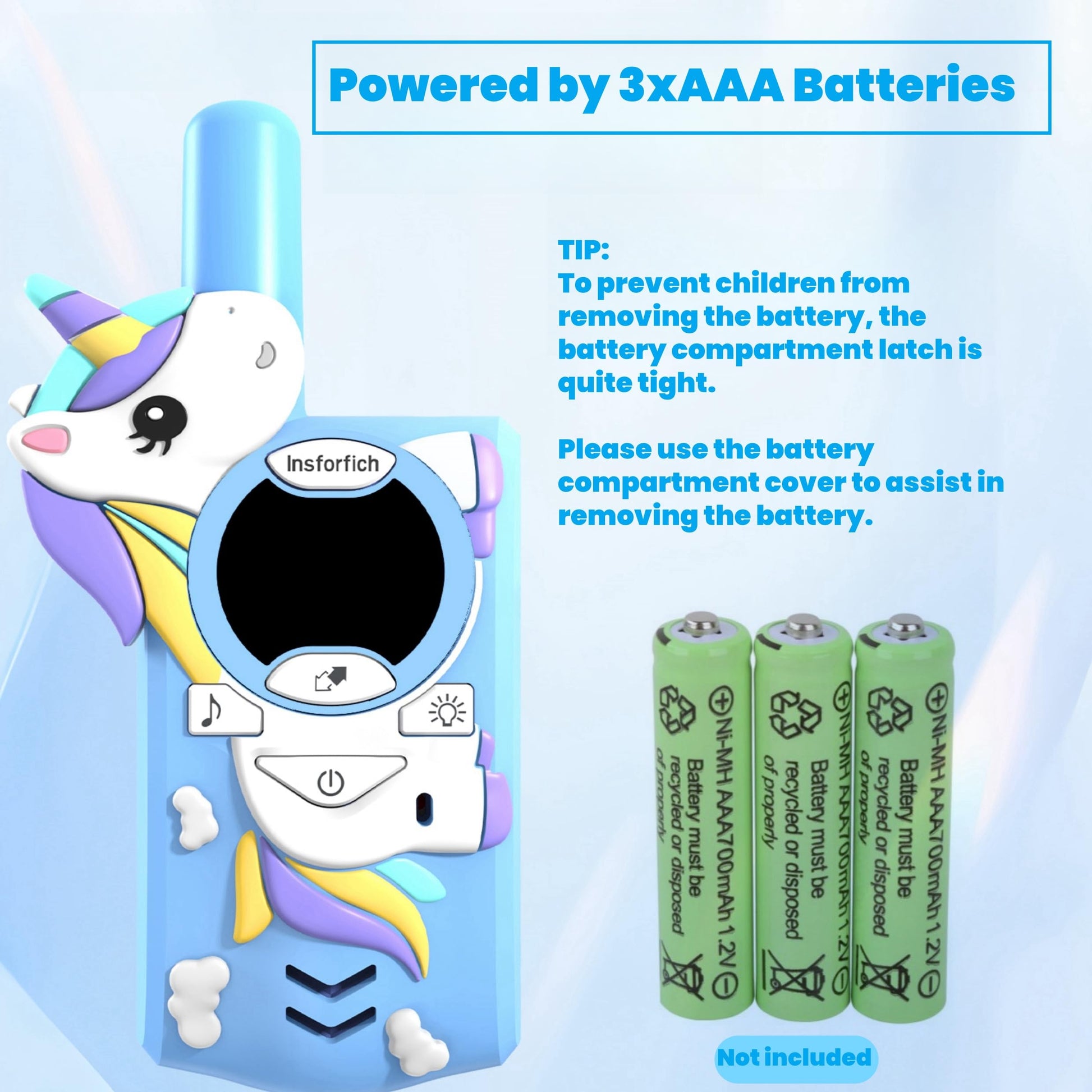 Unicorn Walkie Talkies for Kids,Toys Gifts for 3 4 5 6 7 8 9 Year Old Boys Girls,3 Channels 2 Way Radio Toy, 2 Miles Range for Outside, Camping