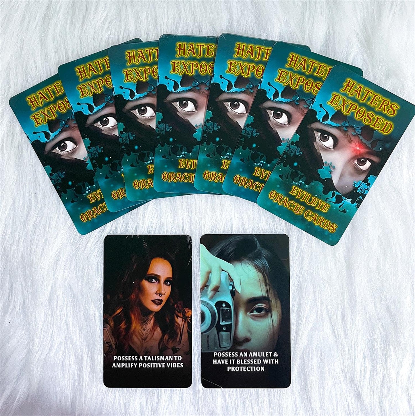 ZHQGYN Evil Eye Oracle Cards, Haters Exposed, Return to Sender, Oracle Cards for Insight and Discovery, Eyewitness Exposed, Deck of Wisdom