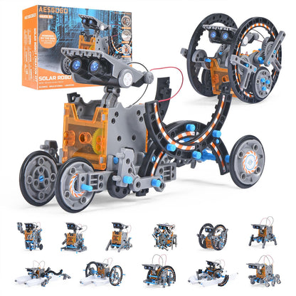 12-in-1 Solar Robot Kit for Kids Age 8-12, STEM Educational Solar Power Robotic Toys Gifts for Kids, DIY Science Building Experiments Kit Christmas