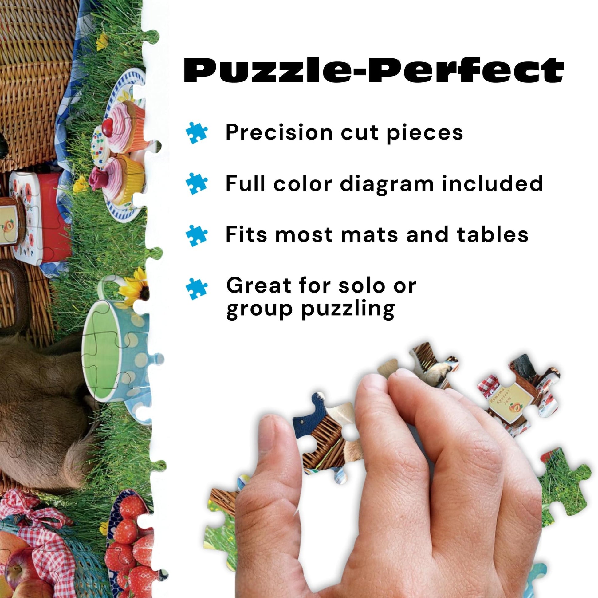 Buffalo Games - Adorable Animals Puppy Park Picnic 300 Large Piece Jigsaw Puzzle for Adults with Oversized Pieces
