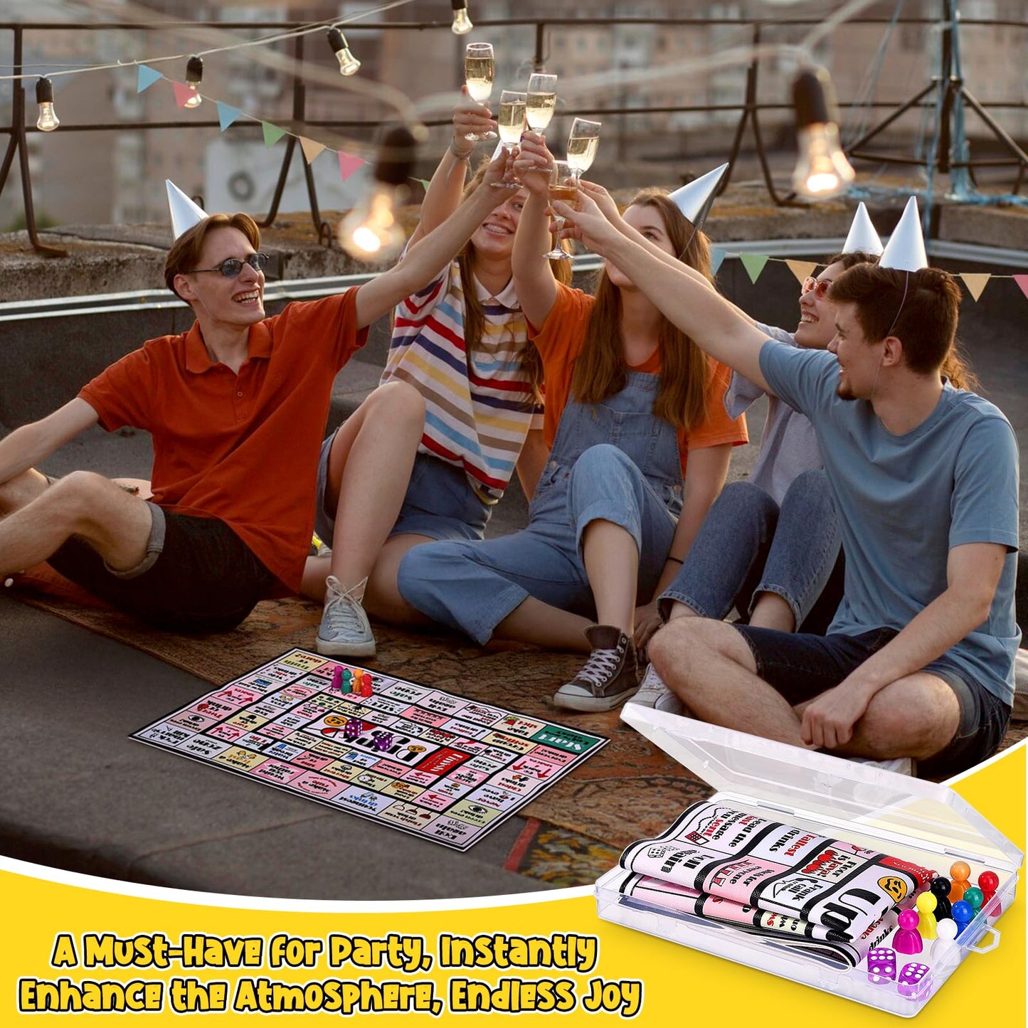 IISVCUNY Wonderful Game Drink up Board, Drinking Board Games for Adults, Funny Drinking Games, Ideal for Girls' Night and Bachelor Party, Suitable