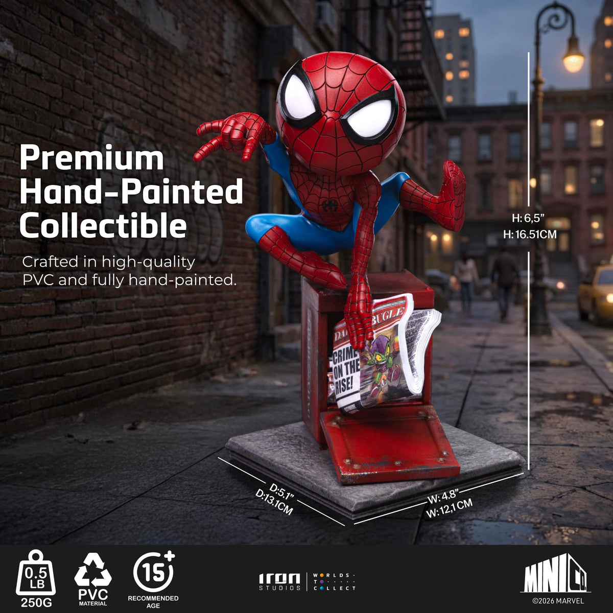 Iron Studios Marvel Spider Man Statue - Minico PVC Classic Statue, 6.5 Inch