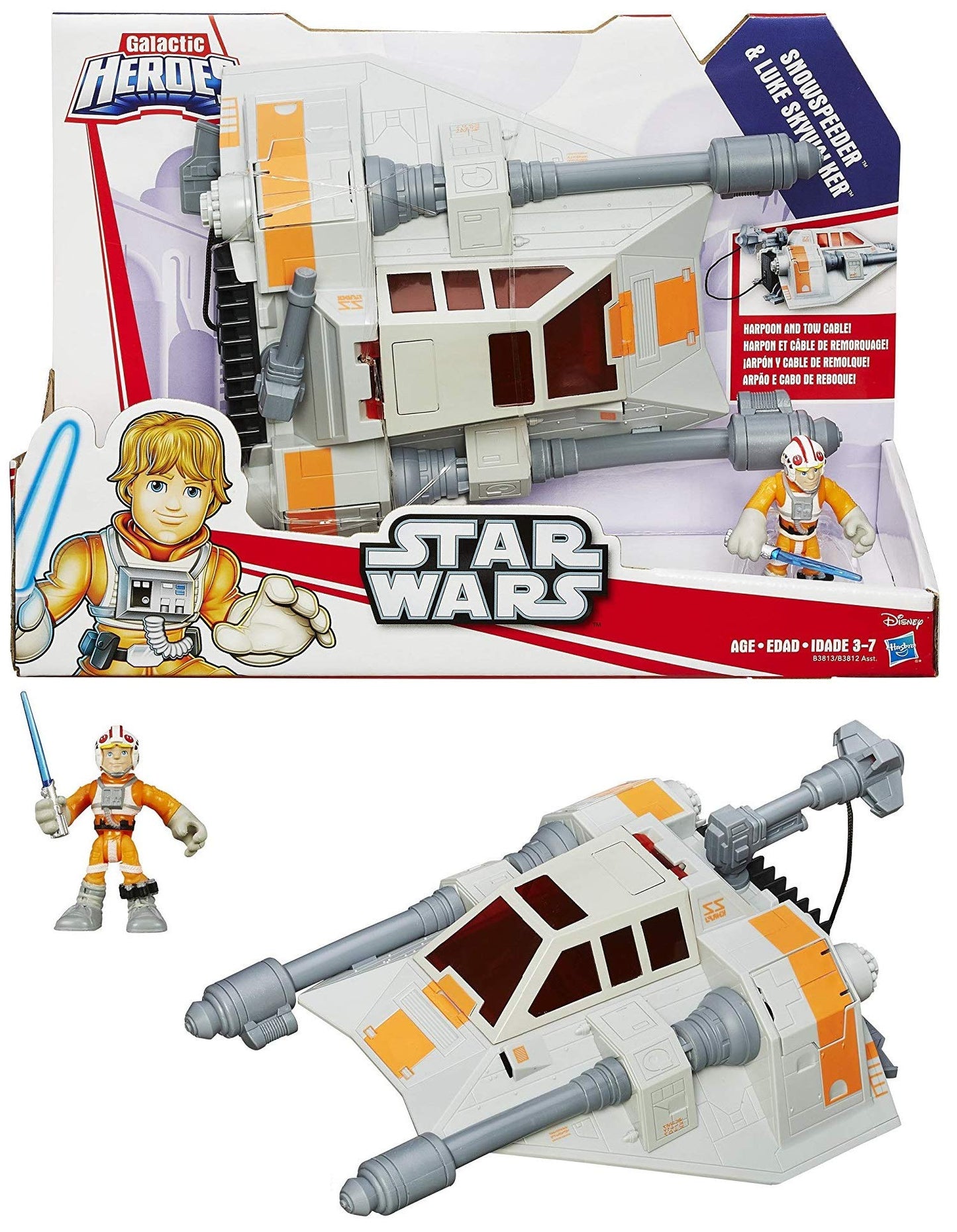 STAR WARS Galactic Heroes Snow Speeder Vehicle with Luke Skywalker