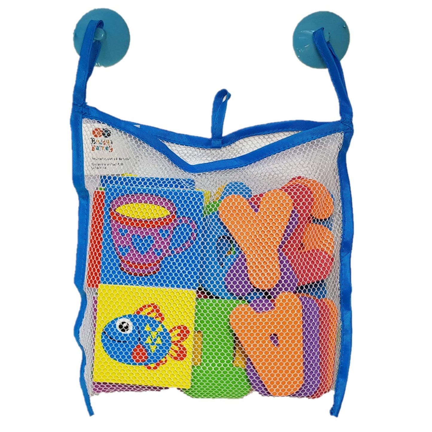Buddy & Barney Bath Toy Stickers - Bath Alphabets and Animals Learning Stickers for Kids | 38 Pieces Spell & Learn Foam Bath Toys with Storage Bag