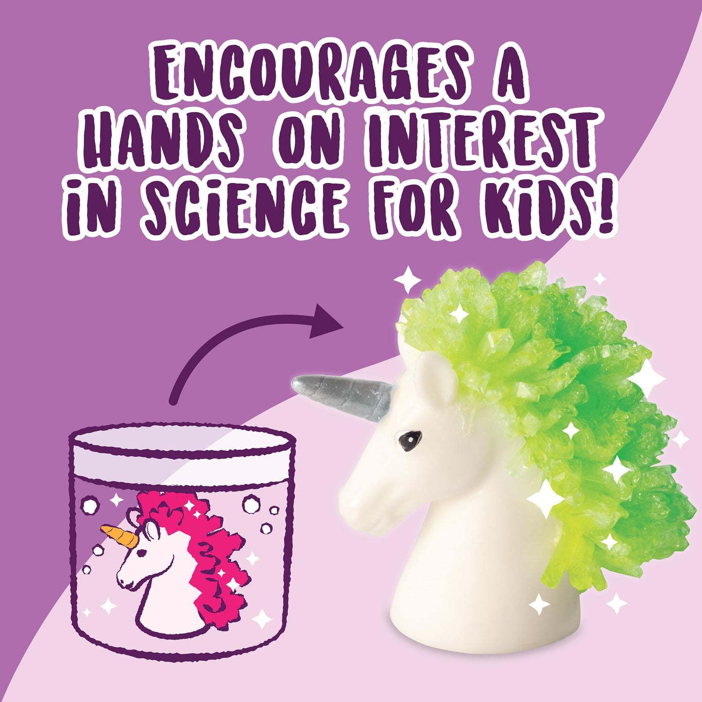 MindWare Crystal Growing Kit Unicorns - STEM Science Experiment for Kids, Grow Sparkling Crystals on Unicorn Figurines, Ages 8 and Up