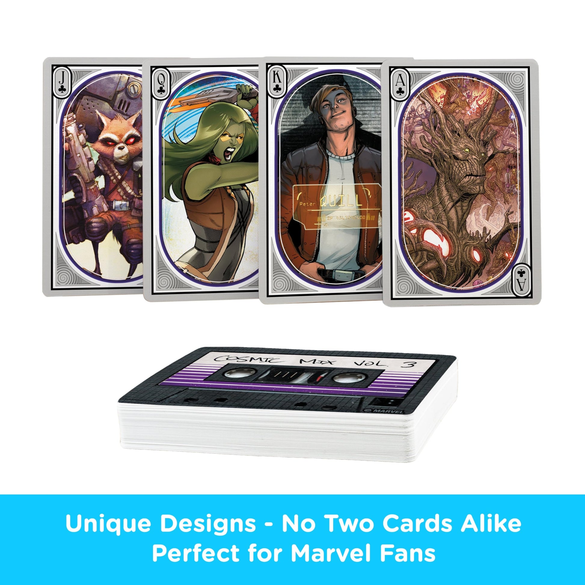 Aquarius Guardians of The Galaxy Cassette Playing Cards - Comic Themed Deck of Cards for Your Favorite Card Games - Officially Licensed Guardians