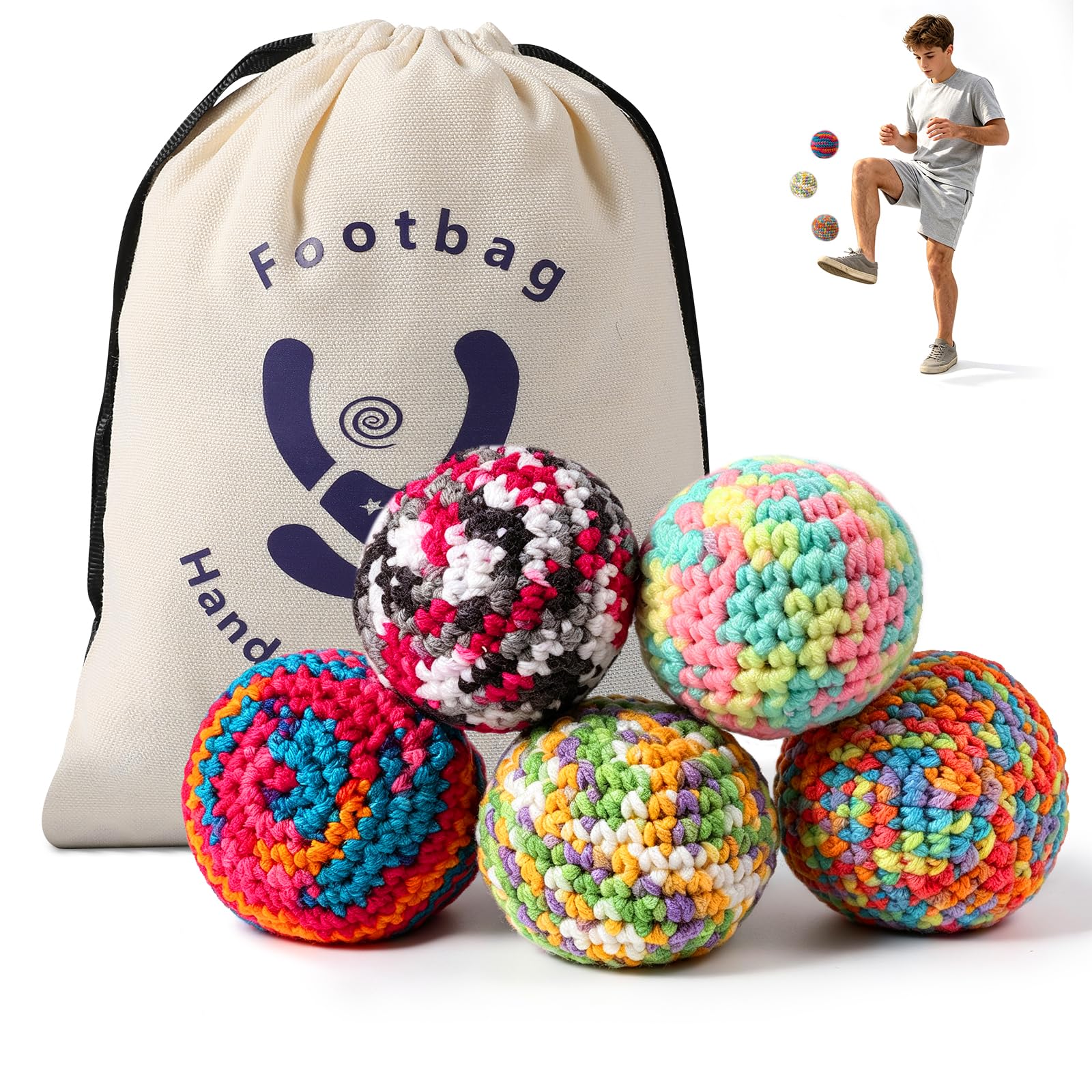 KHXAIMJ Footbags (5 Pack Colours)