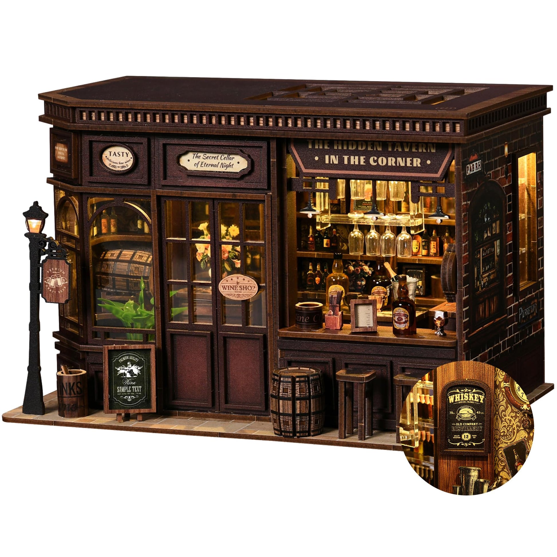DIY Book Nook Kit with LED Lights | 3D Puzzles for Adults & Teens, Miniatures and Model Building Kits for Bookshelf Decor, Relaxing & Unique Gift