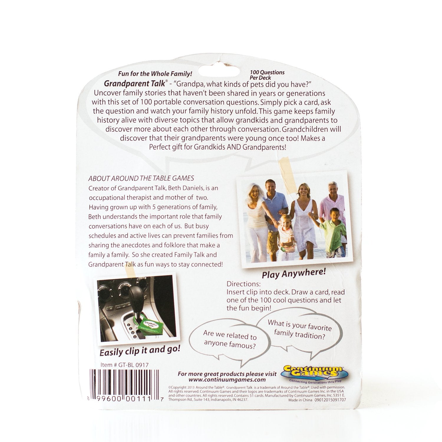 Grandparent Talk by Around the Table Games - Portable, Meaningful Conversation Starters